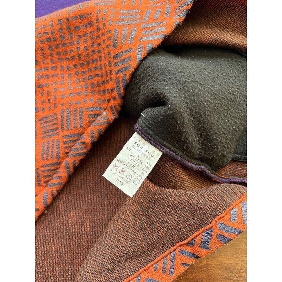 Sou Sou Womens Purple Kantoui Wool Blend Sweater Vest Oversized OSFA - Picture 4 of 10